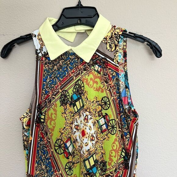 Audrey 3+1 Colorful Pattern V Back Dress - Picture 3 of 8